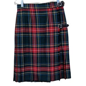 Lairds of Scotland new wool knee length skirt kilt plaid pleated size 10